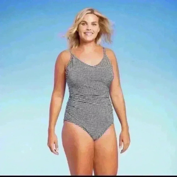 Women’s black and white gingham bathing suit size XL - Picture 4 of 4